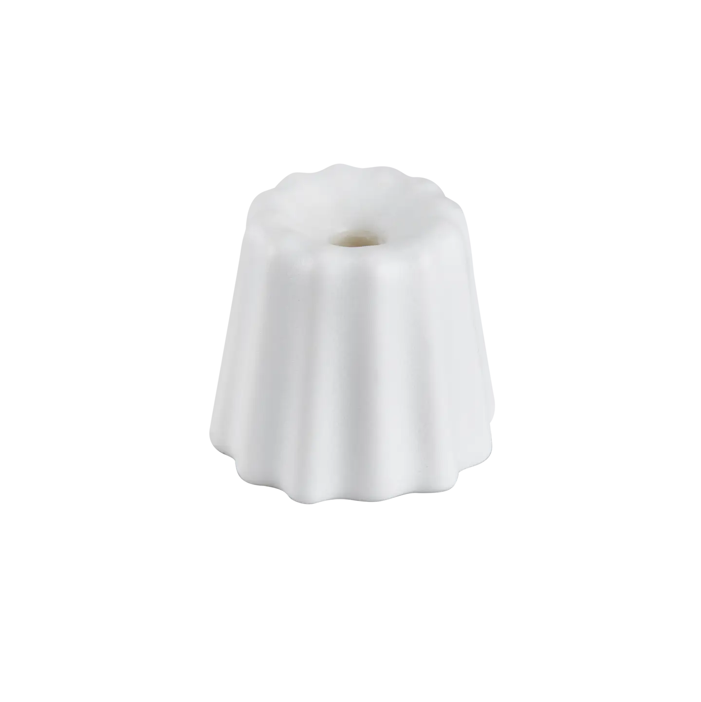 Fluted Porcelain Candle Holder - Matte White