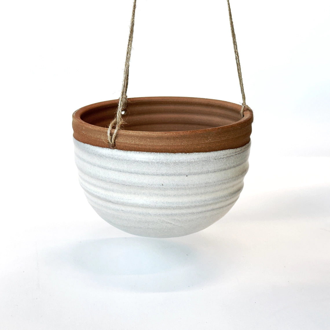 XL Matte Cream Hanging Planter