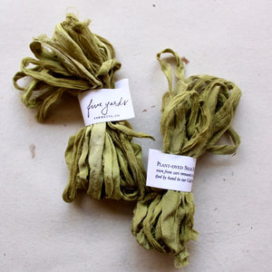 Plant-Dyed Silk Ribbon Bundle