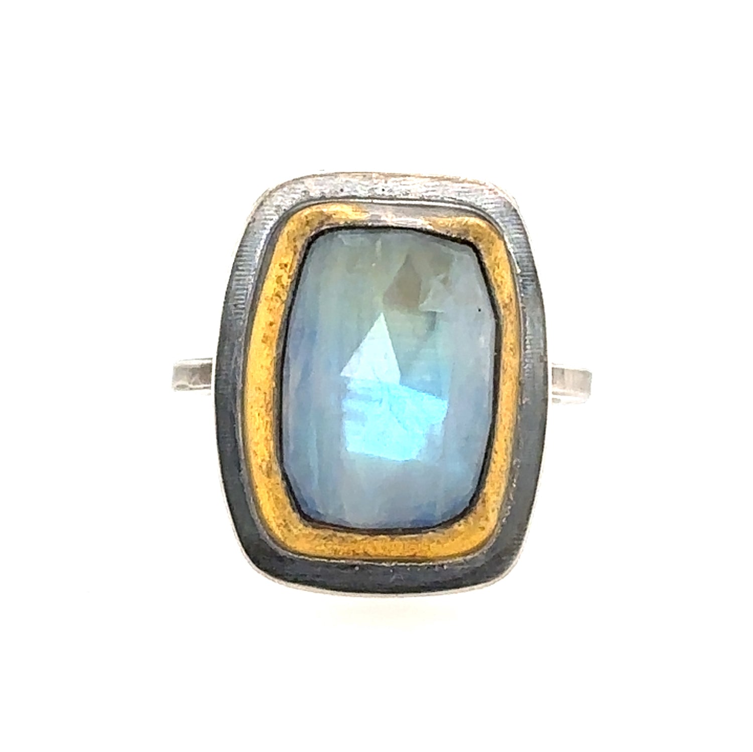 Rectangular Moonstone Keum-Boo Ring