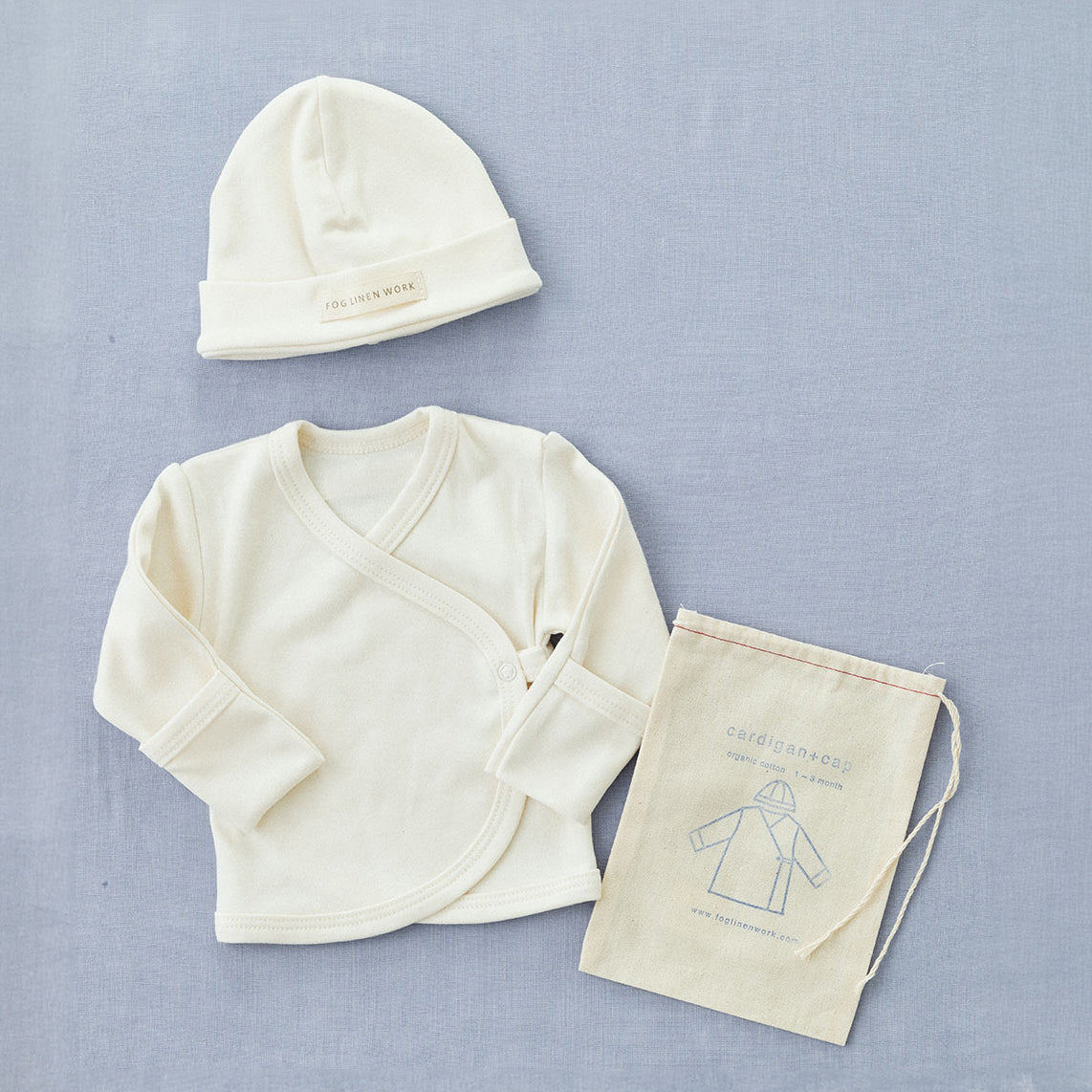 Organic Cotton Cardigan + Hat