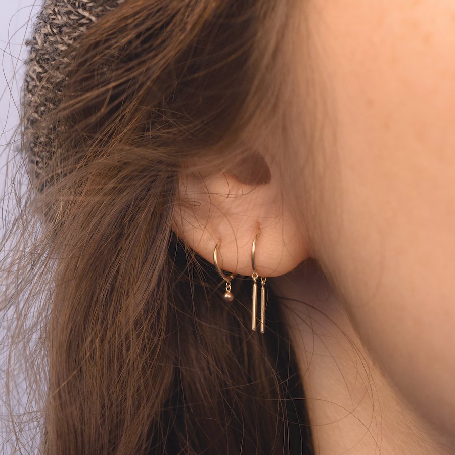 Gold Infinity Hoop with Droplet - SINGLE