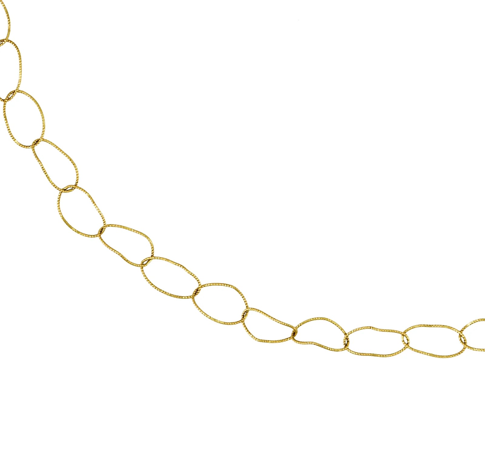 Slim Textured Gold Link Necklace