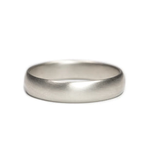 Large Sleek Half Round Band - White Gold