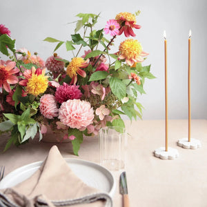Ceramic Fleur Long Stem Candle Holder