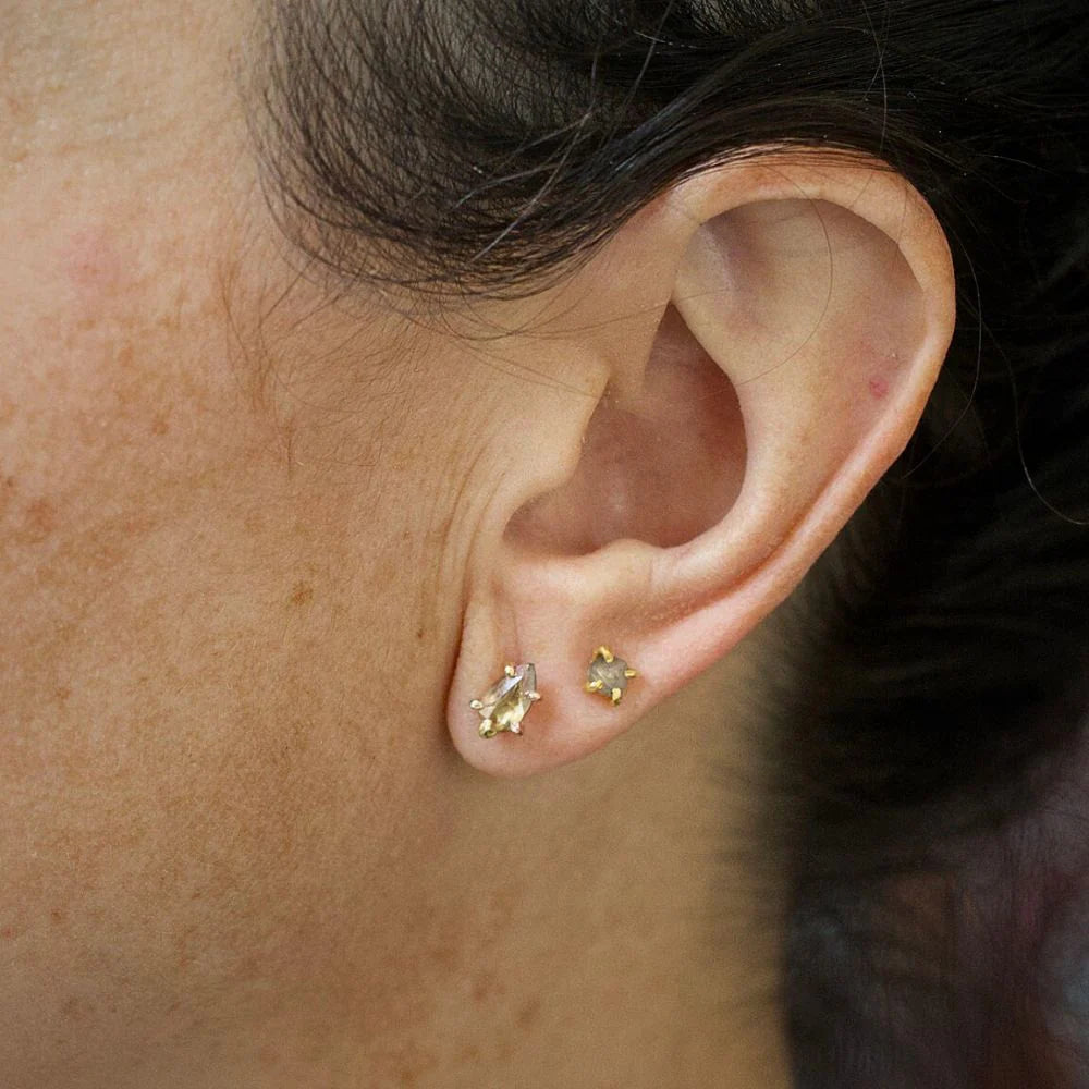 Champagne Rose Cut Diamond Studs