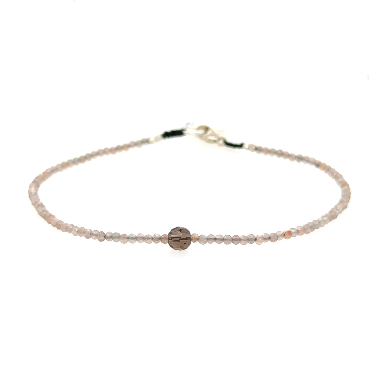 Chocolate Moonstone + Smokey Quartz Bead Strand Bracelet