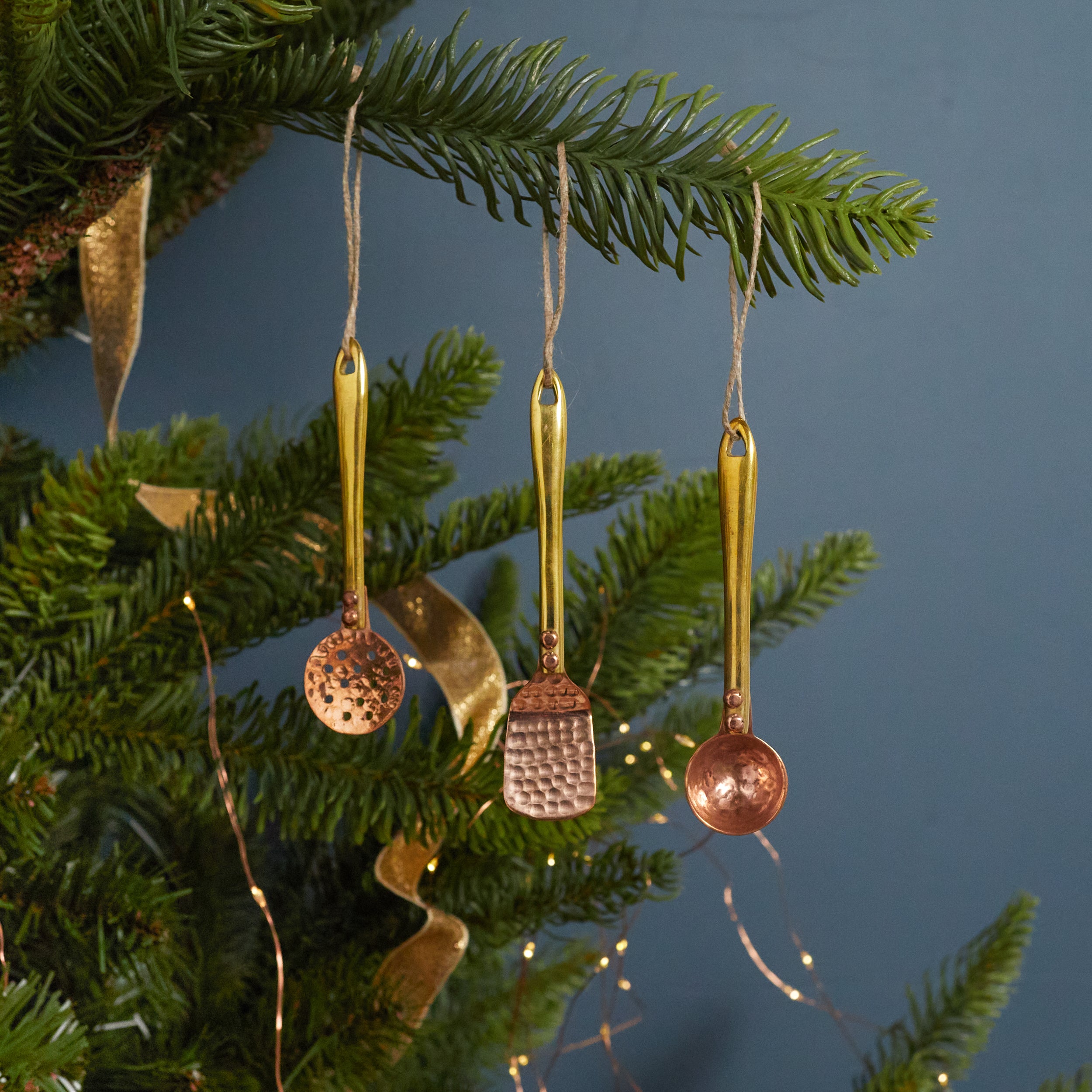Hammered Copper & Gold Utensil Ornament