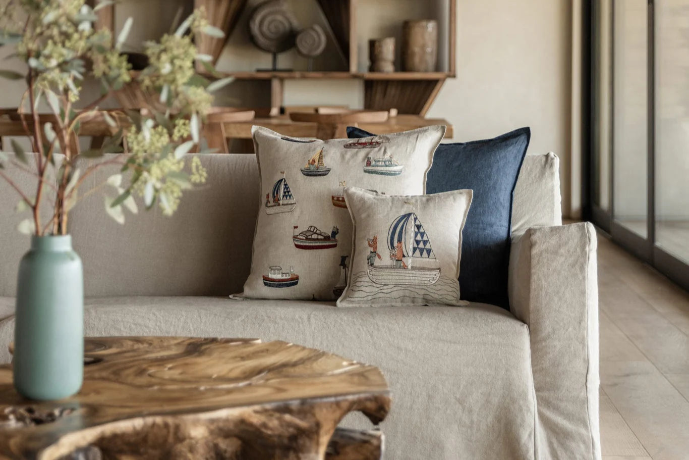 Sailing Foxes Pillow