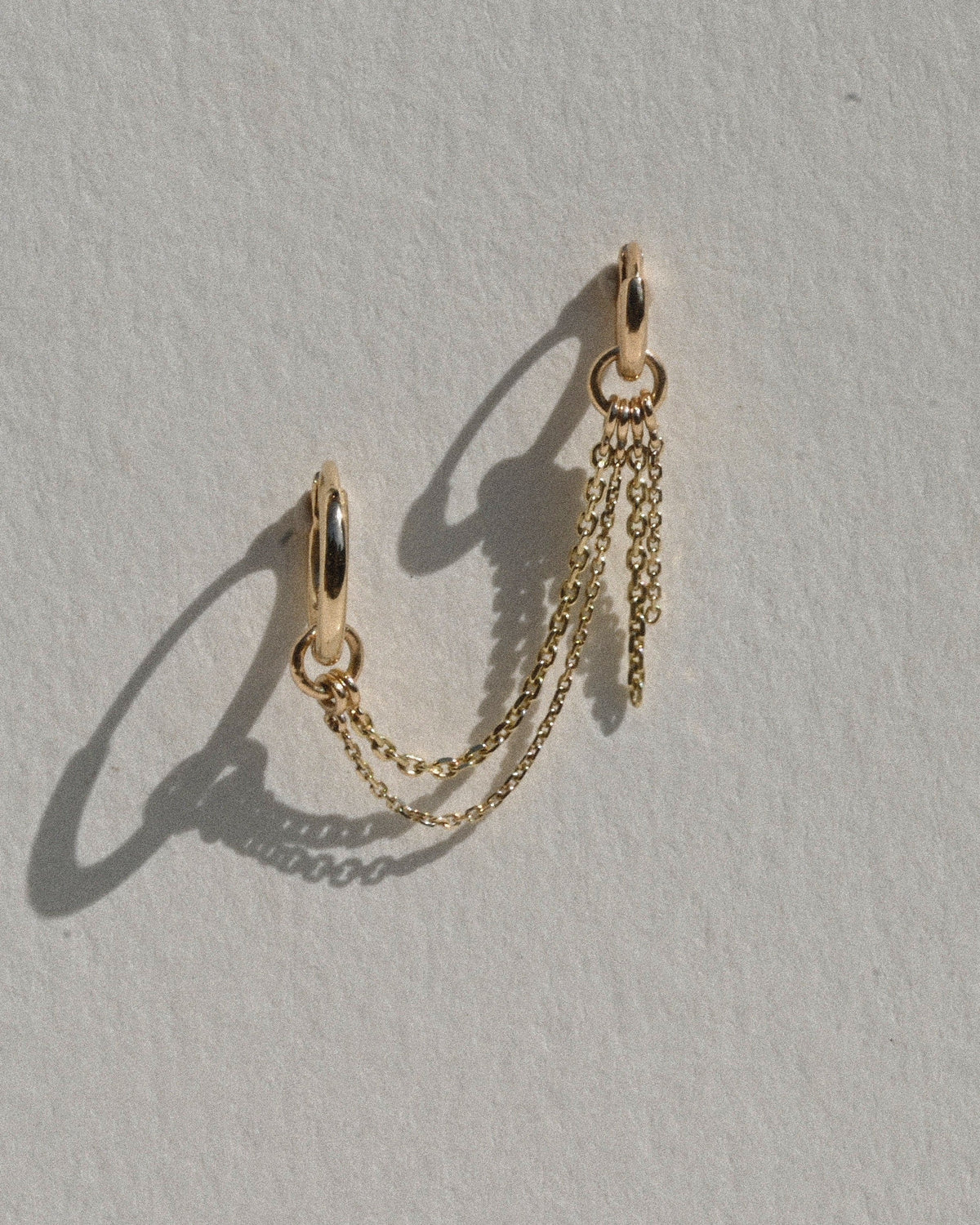 Gold Double Chain Add-On Earring Plaque - SINGLE