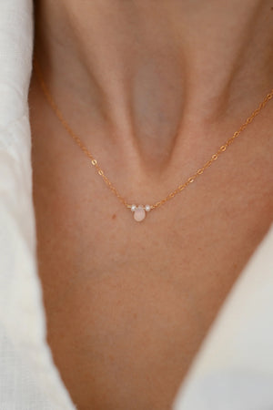Opal Teardrop with Pearls Necklace