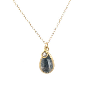 Teardrop Diamond Duo Necklace on Fine Chain