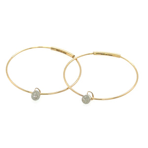 14k Diamond Briolette Hoops