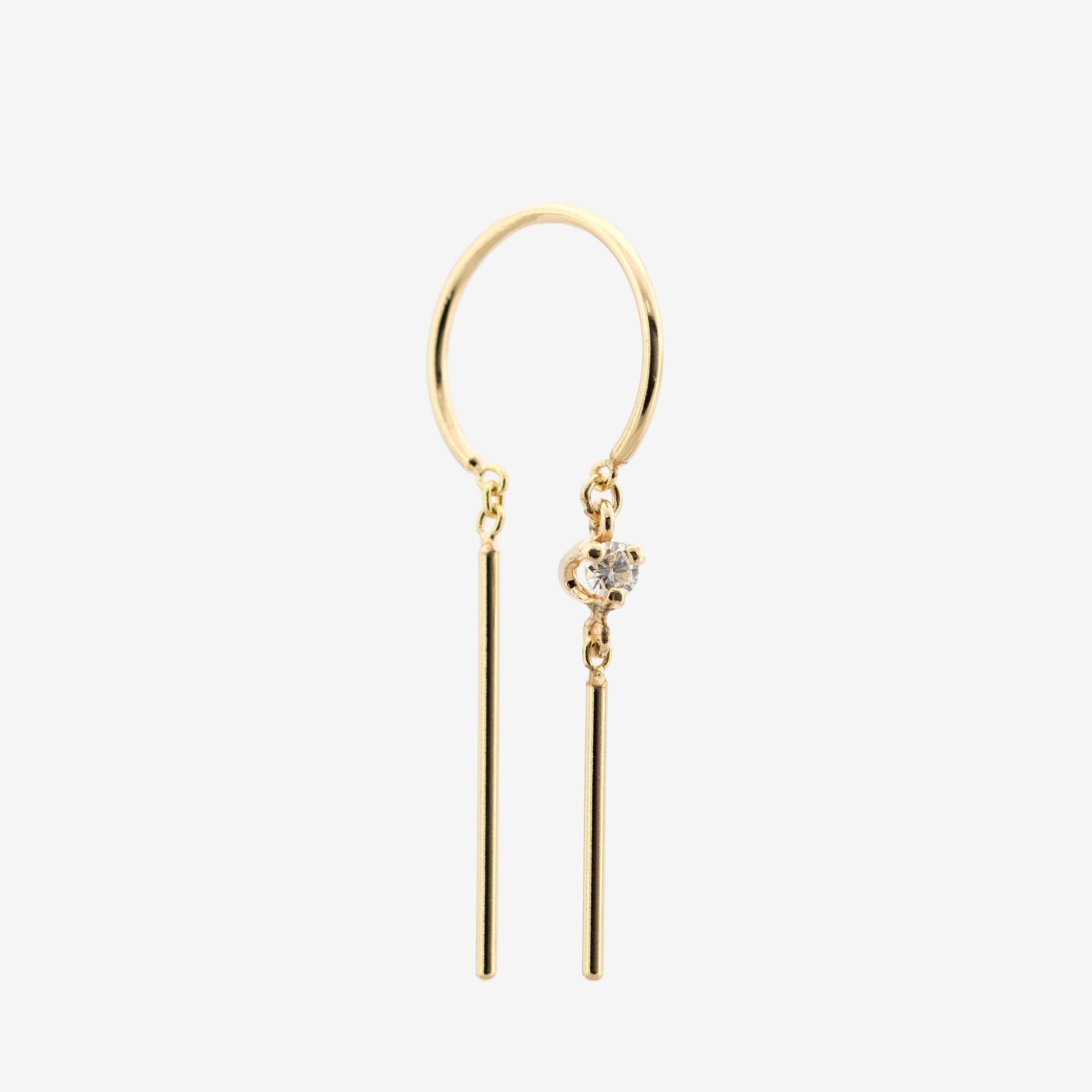 Gold + Diamond Chime Earring - SINGLE