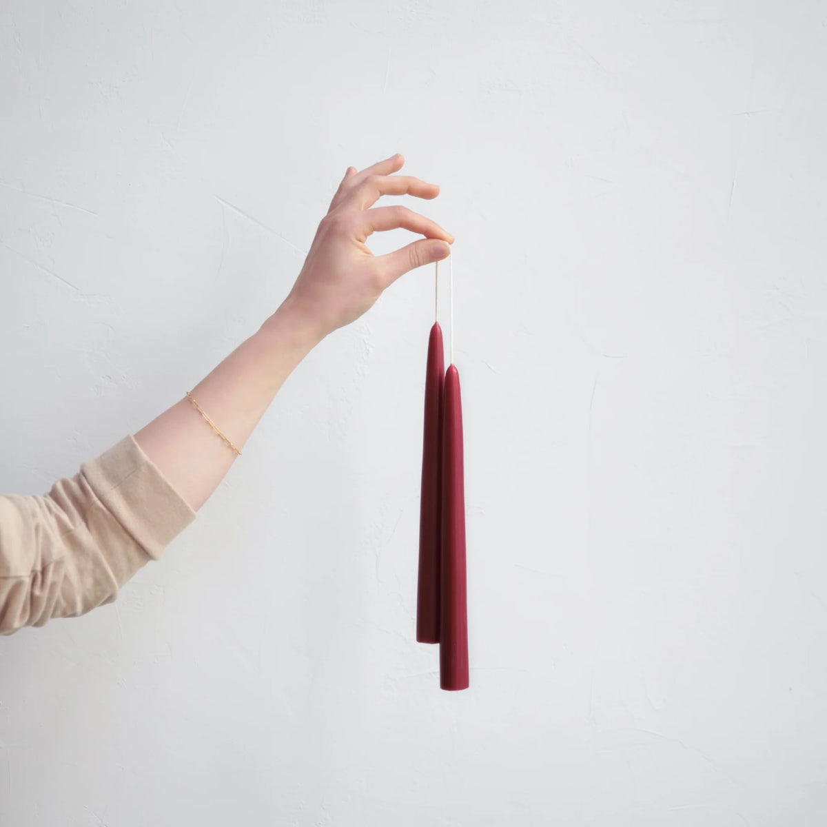 9" Taper Candles - Garnet