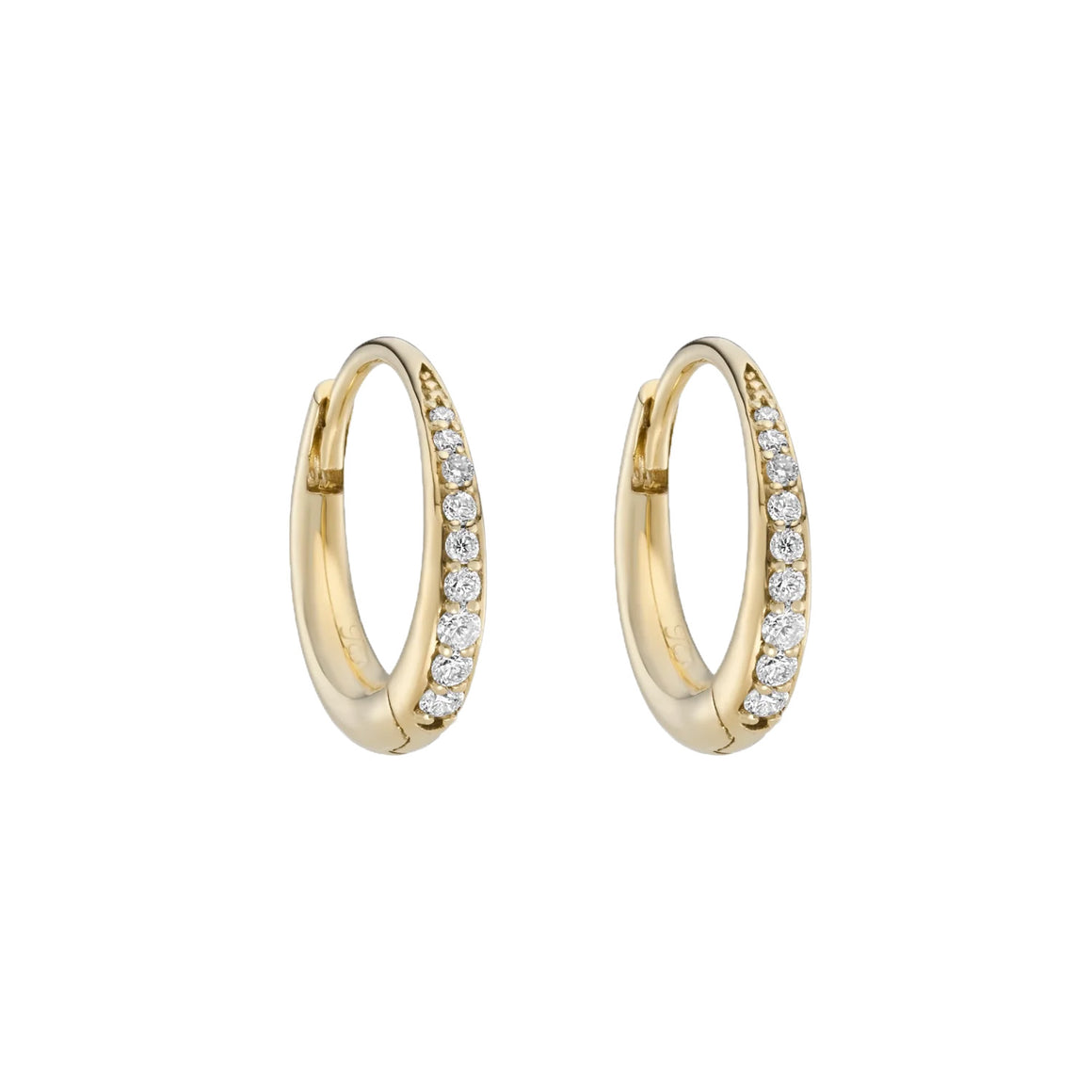 9k Chunky Diamond Pavé Clicker Hoops