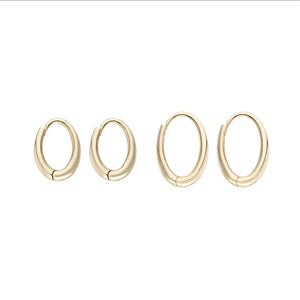 9k Chunky Oval Hoops