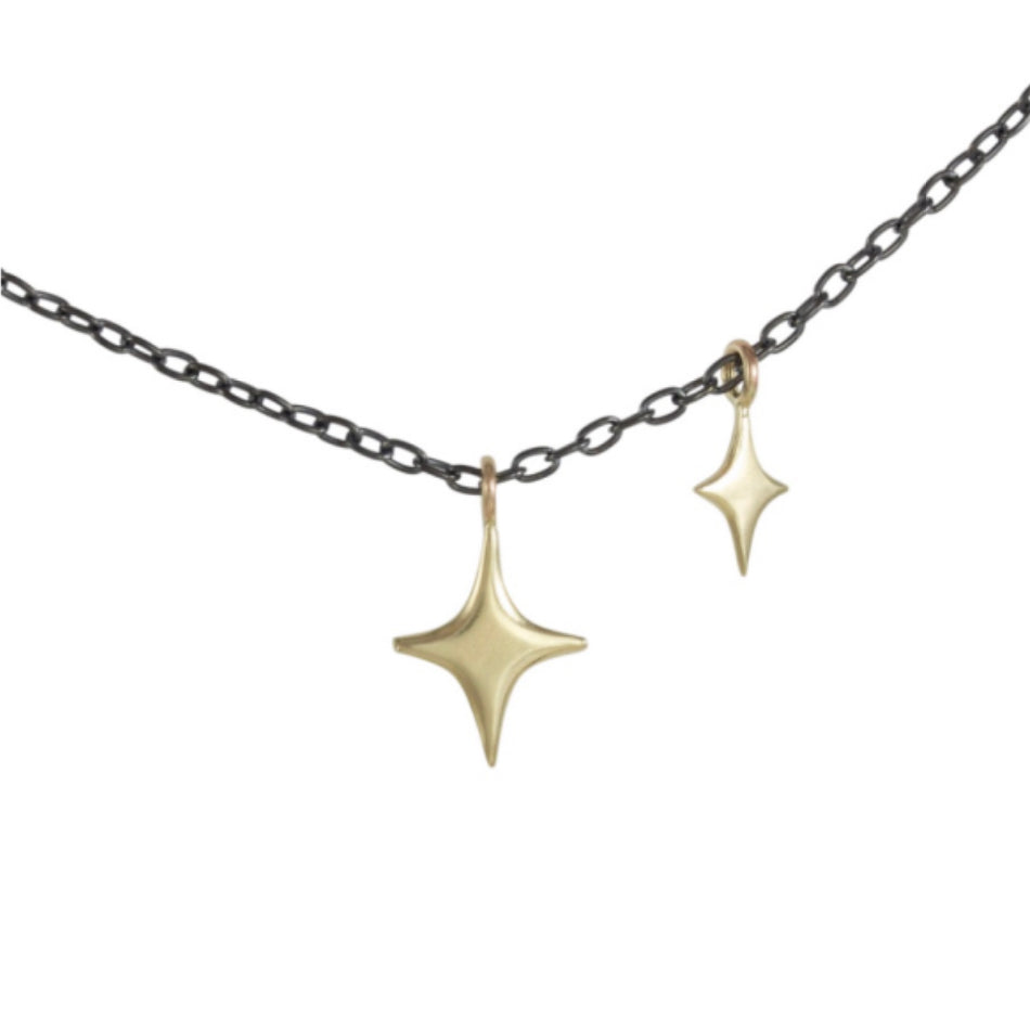 Double Sparkle Necklace Mixed Metal