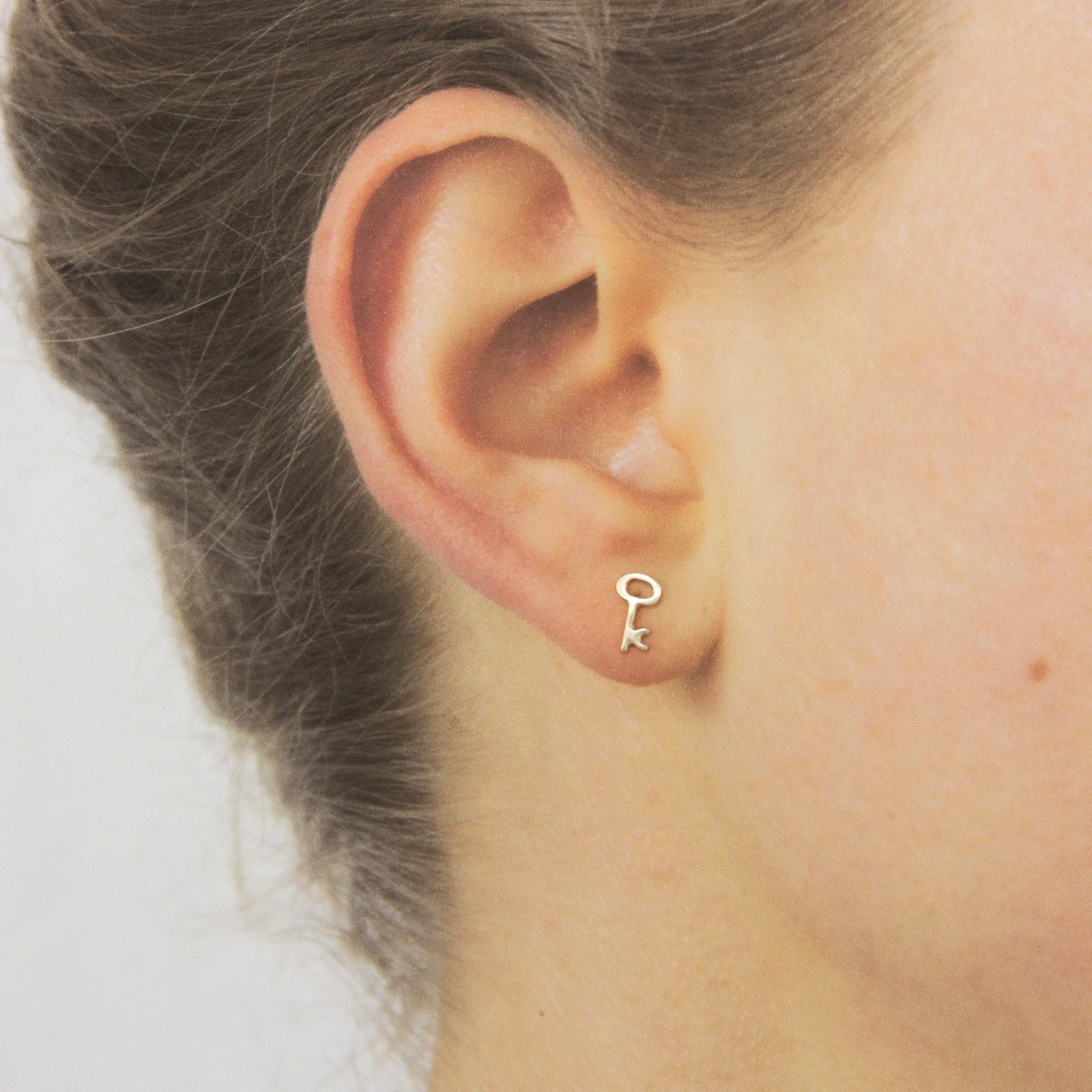Silver Key Studs