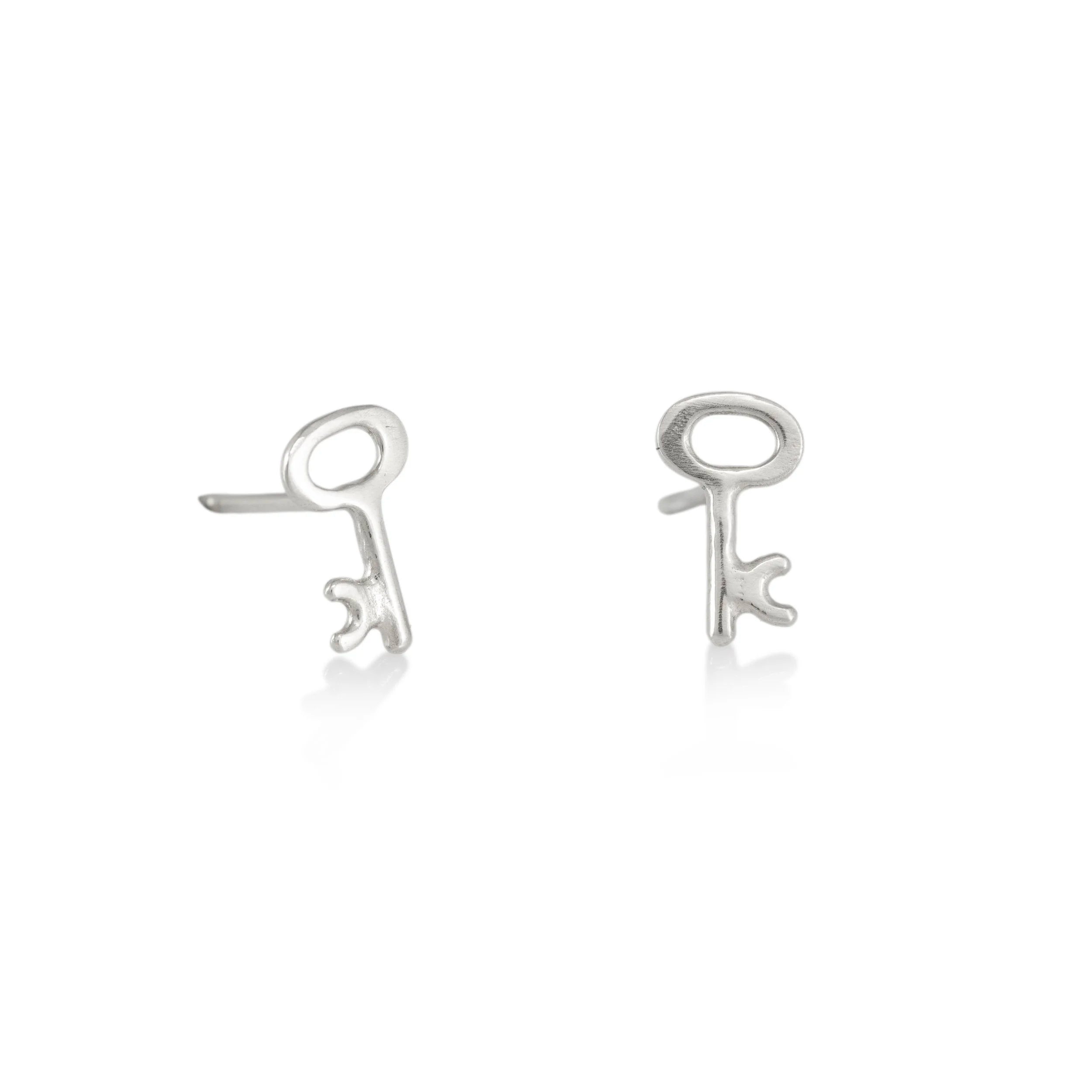 Silver Key Studs