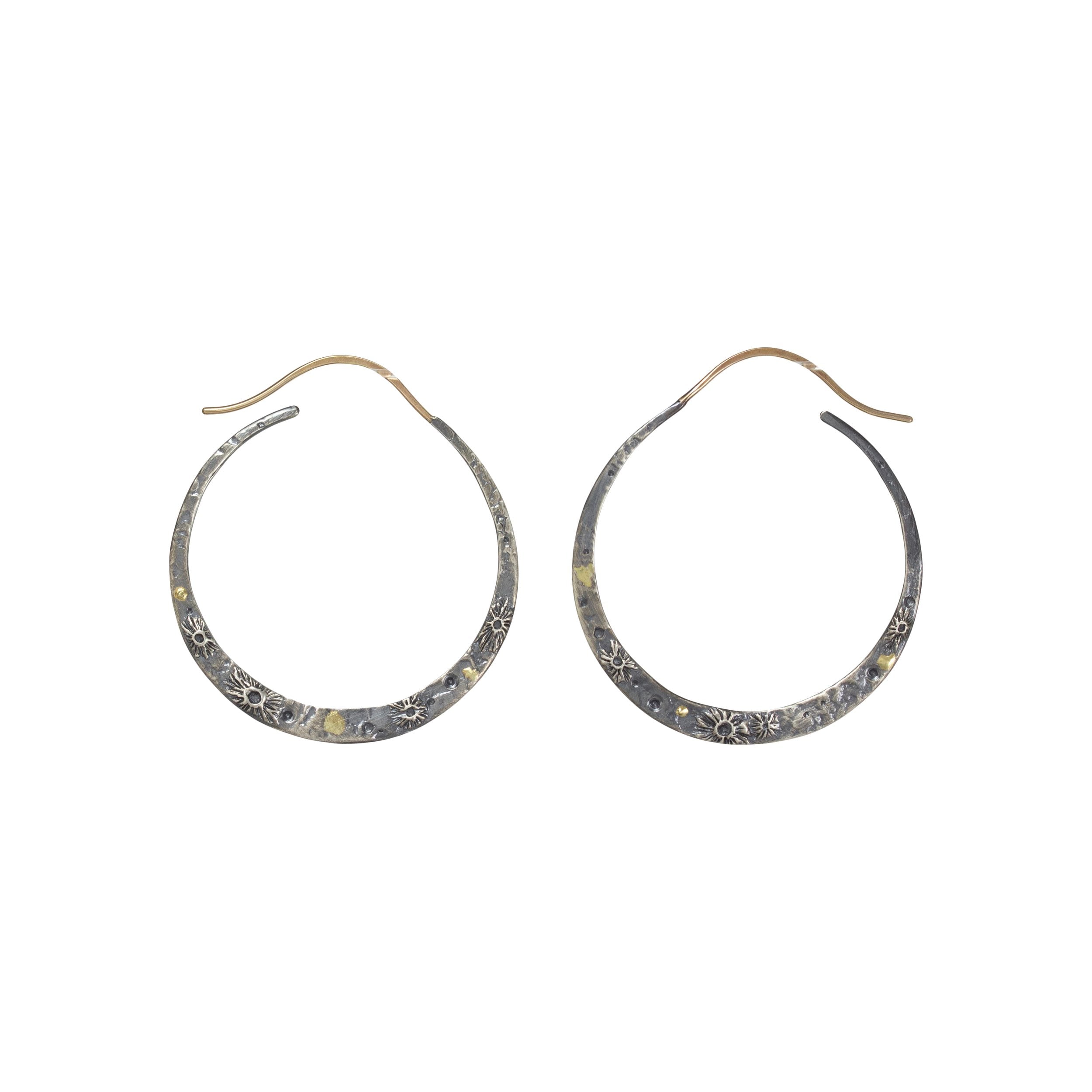 Mixed Metal - Small Crescent Moon Hoop