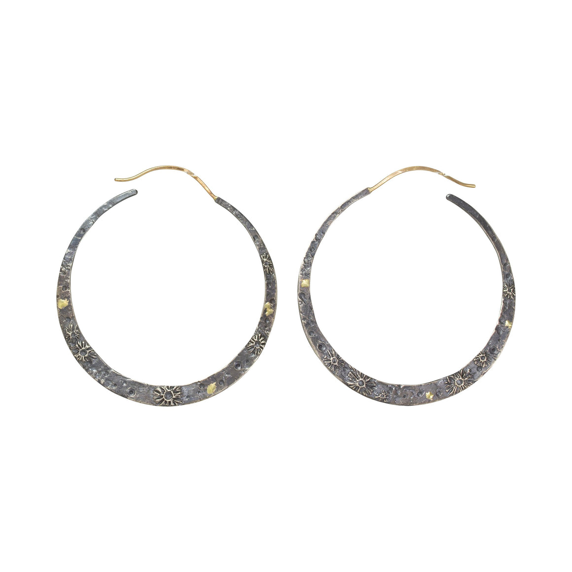 Mixed Metal - Medium Crescent Moon Hoop