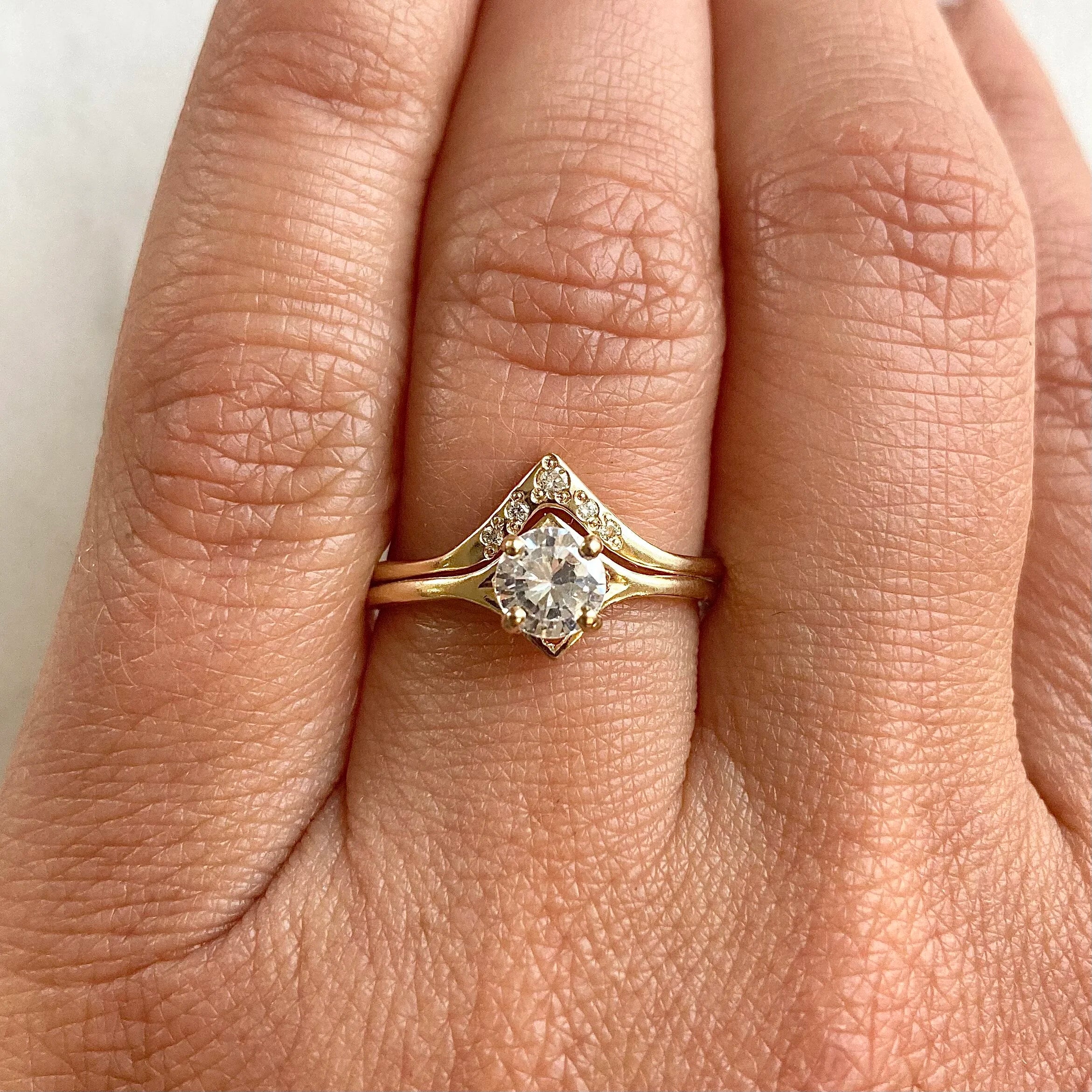 Small Celestial Diamond Stacking Ring