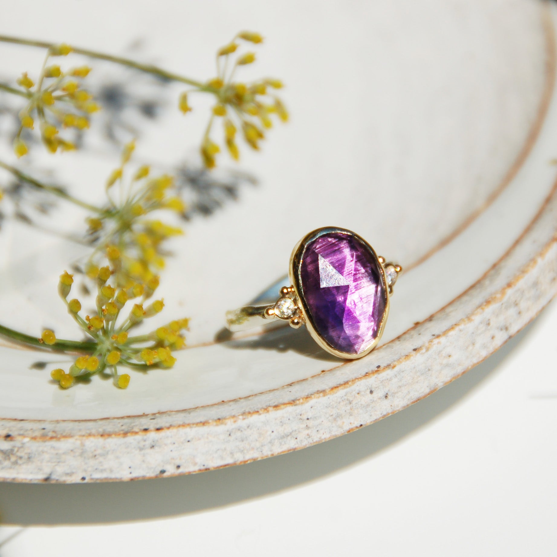 Lilla Amethyst Ring with Diamonds
