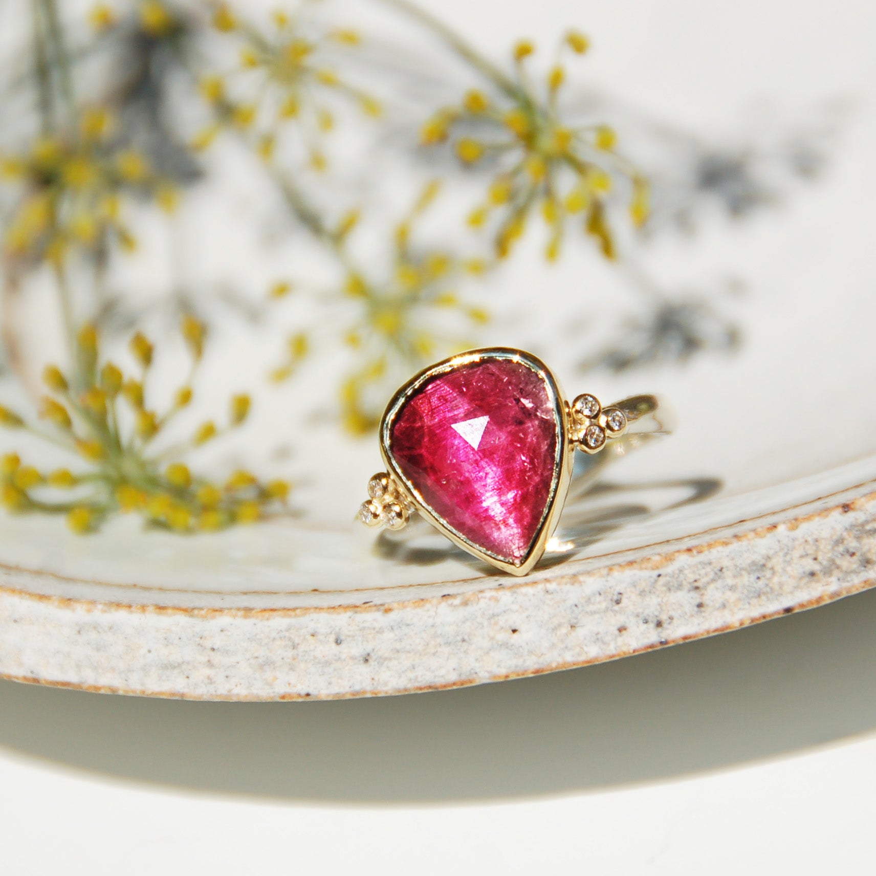 Melody Pink Tourmaline Pear Ring