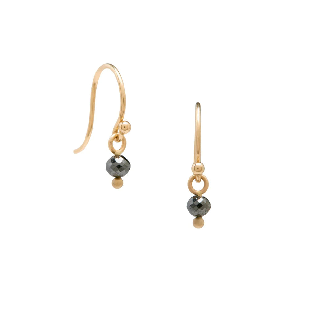 Single Black Diamond Earrings