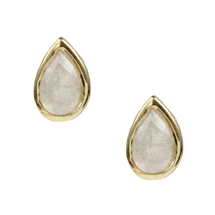 Vermeil Pear Gemstone Studs