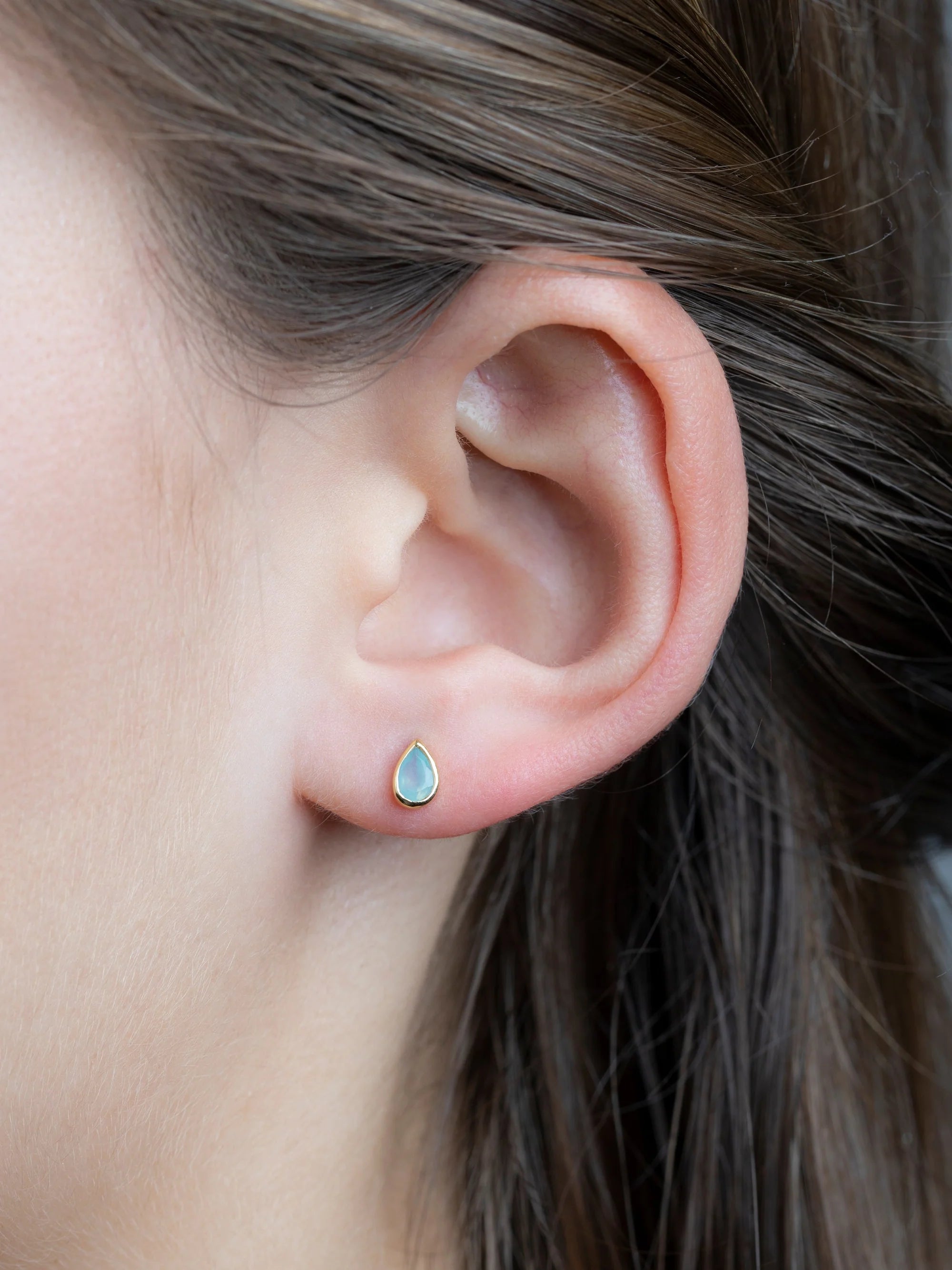 Vermeil Pear Gemstone Studs