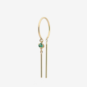 Gold + Emerald Chime Earring - SINGLE