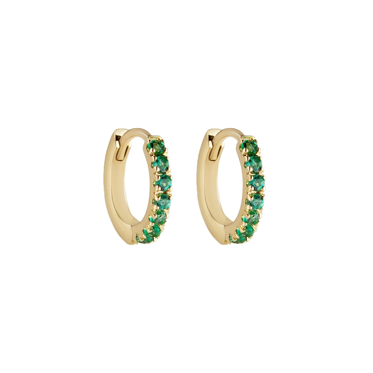 9k Pavé Gemstone Clicker Hoop