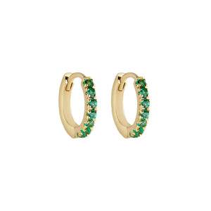 9k Pavé Gemstone Clicker Hoop