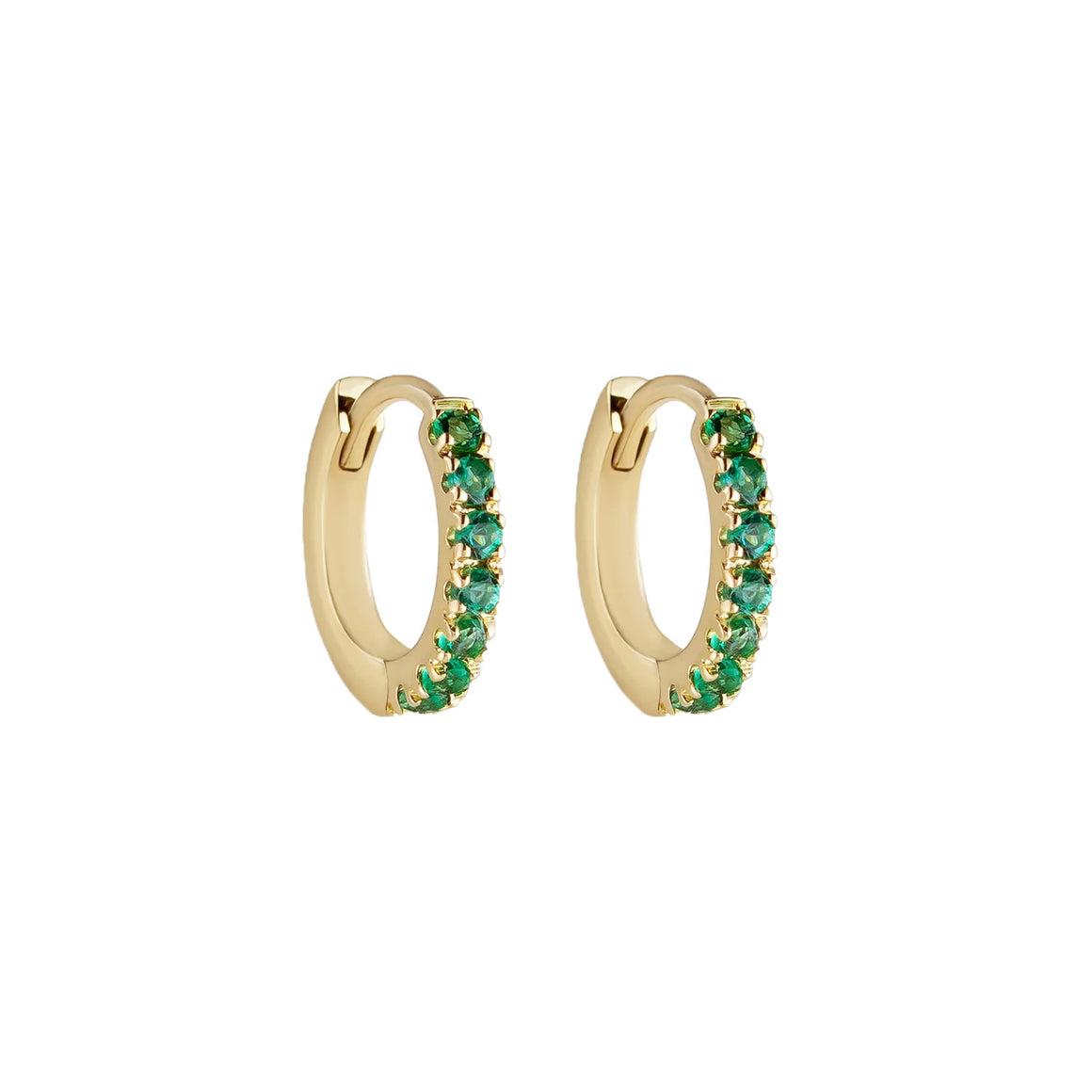 9k Pavé Gemstone Clicker Hoop