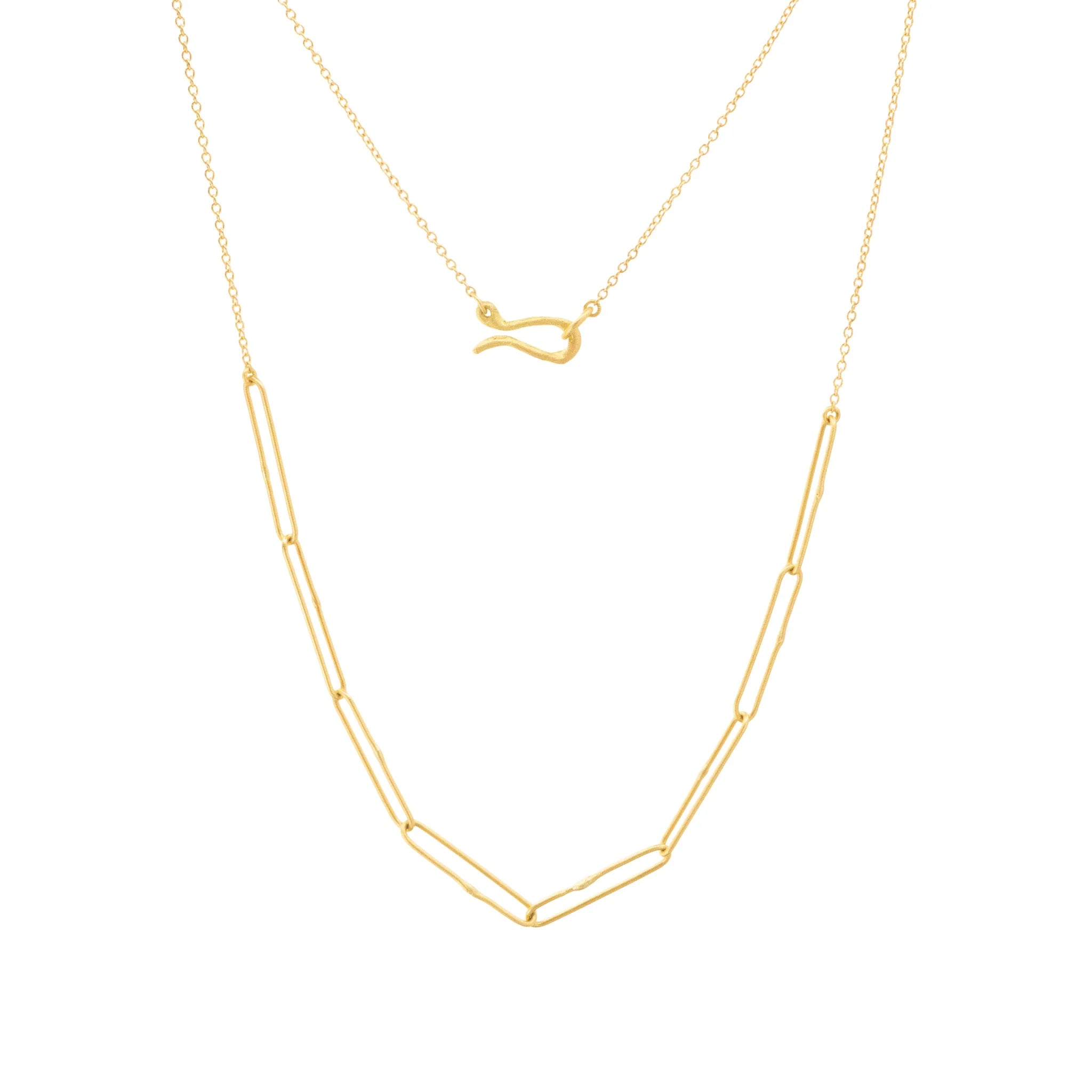14k Paperclip Hybrid Chain Necklace