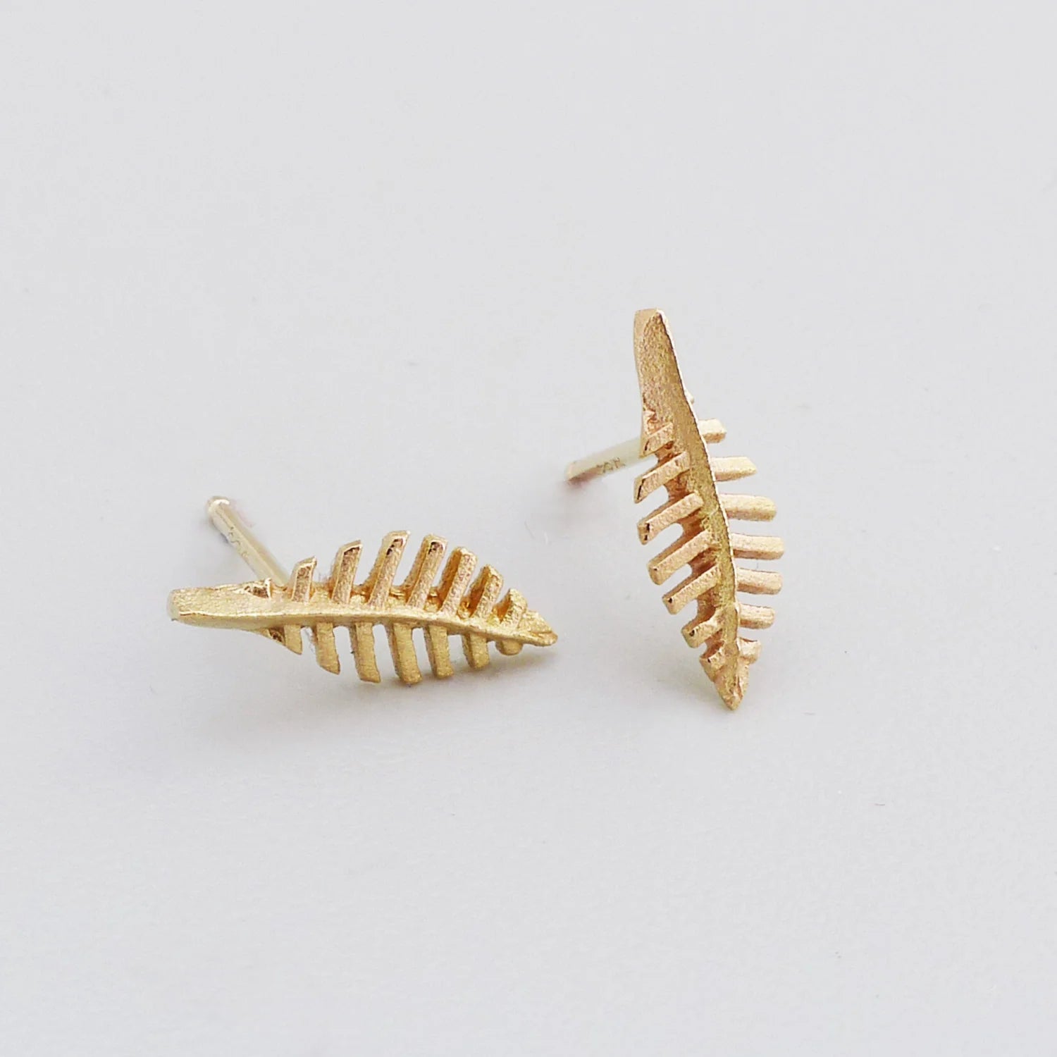 14k Fern Studs