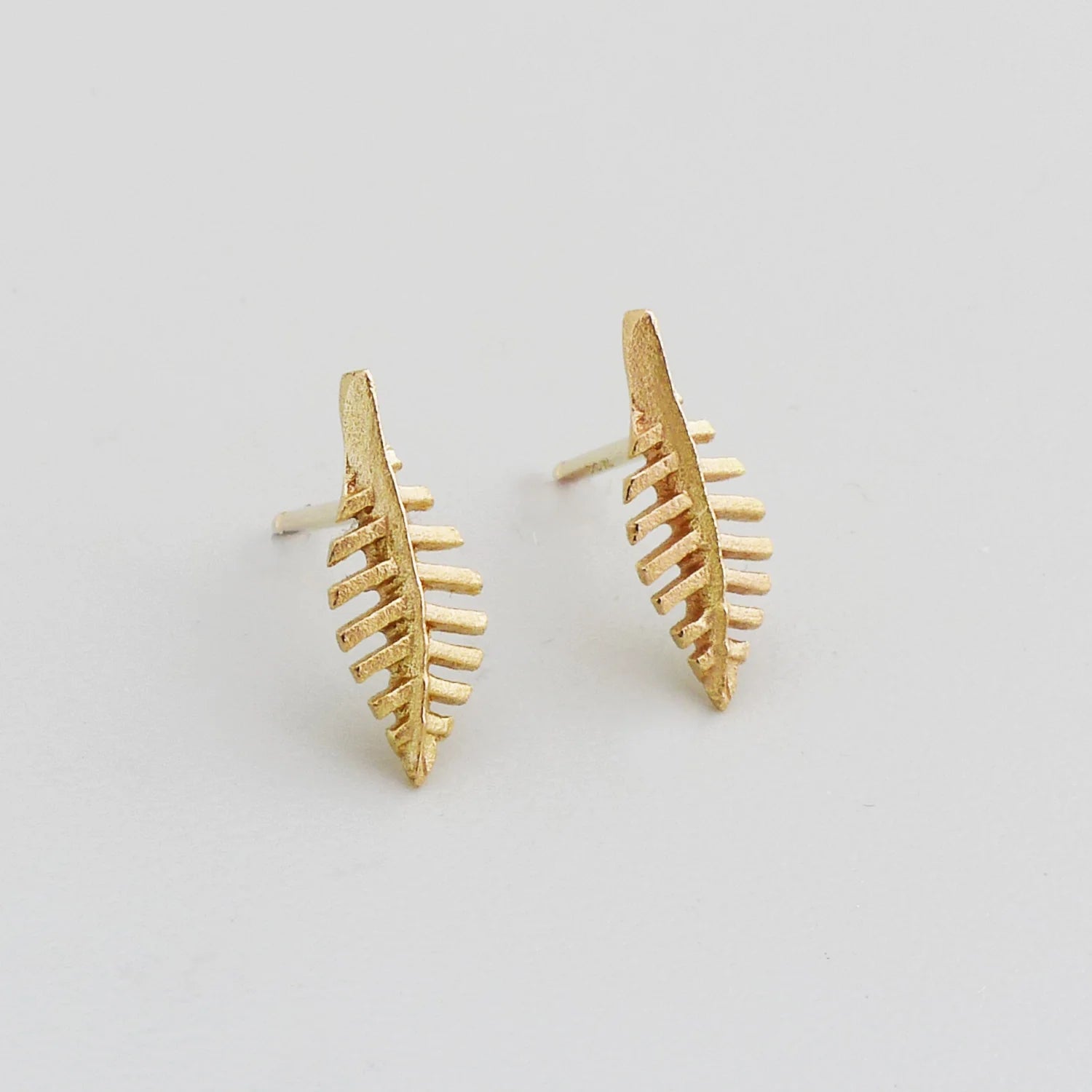 14k Fern Studs