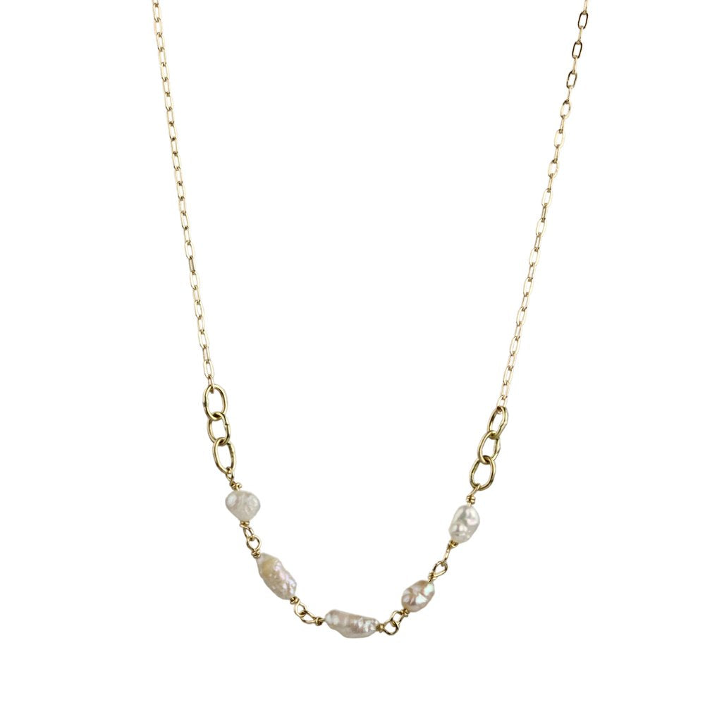 Gold Five Alive Pearl Necklace