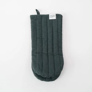 Linen Oven Mitt - Forest Green