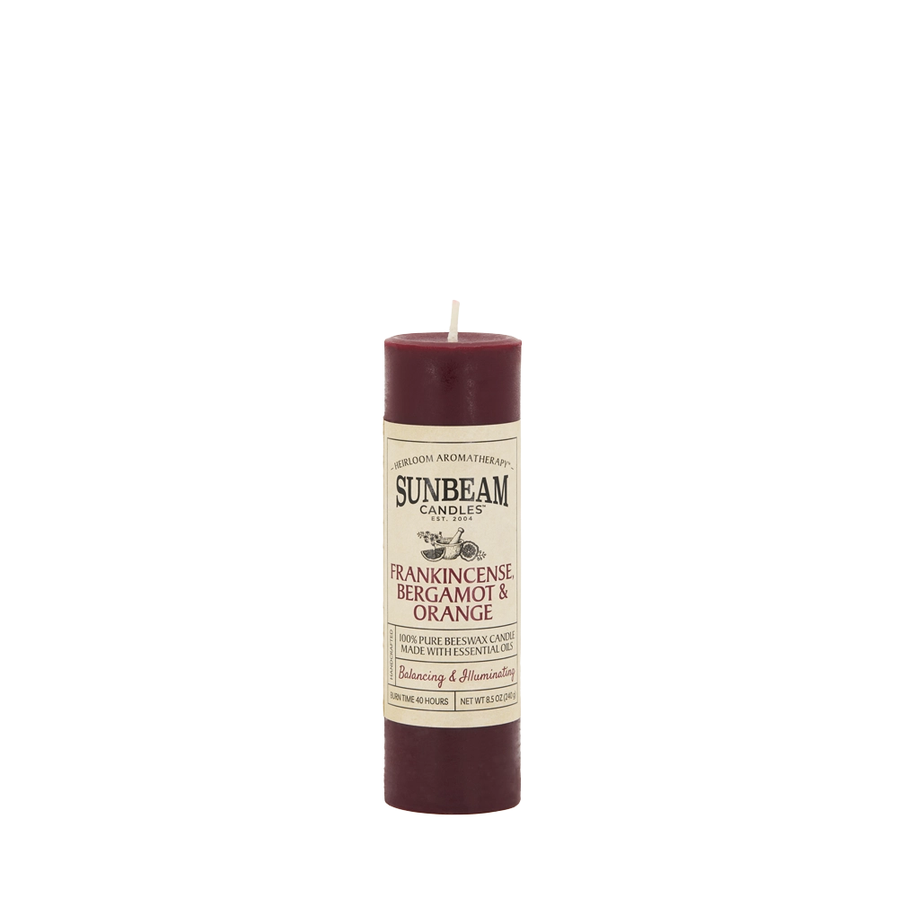 Beeswax Pillar - Frankincense, Bergamot & Orange