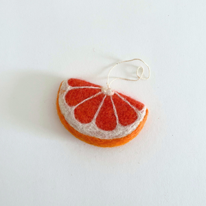 Felt Grapefruit Slice Ornament