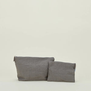 Simple Linen Pouch - Grey