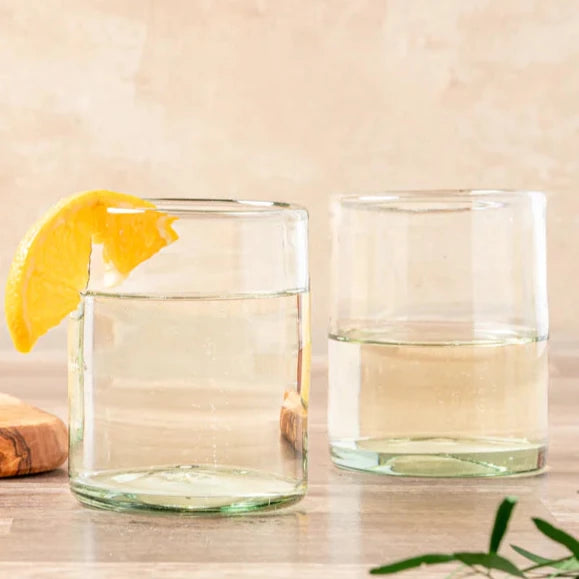 Recycled  Short Glass Tumbler - Clear
