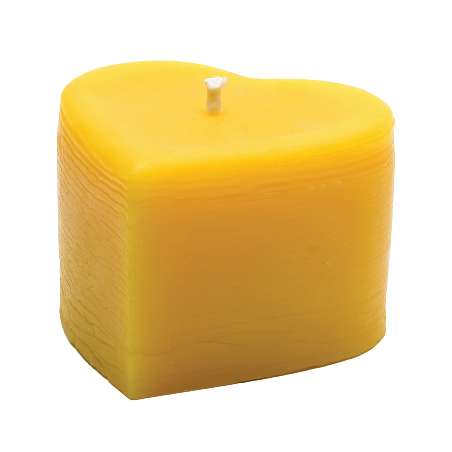 Natural Heart Beeswax Candle