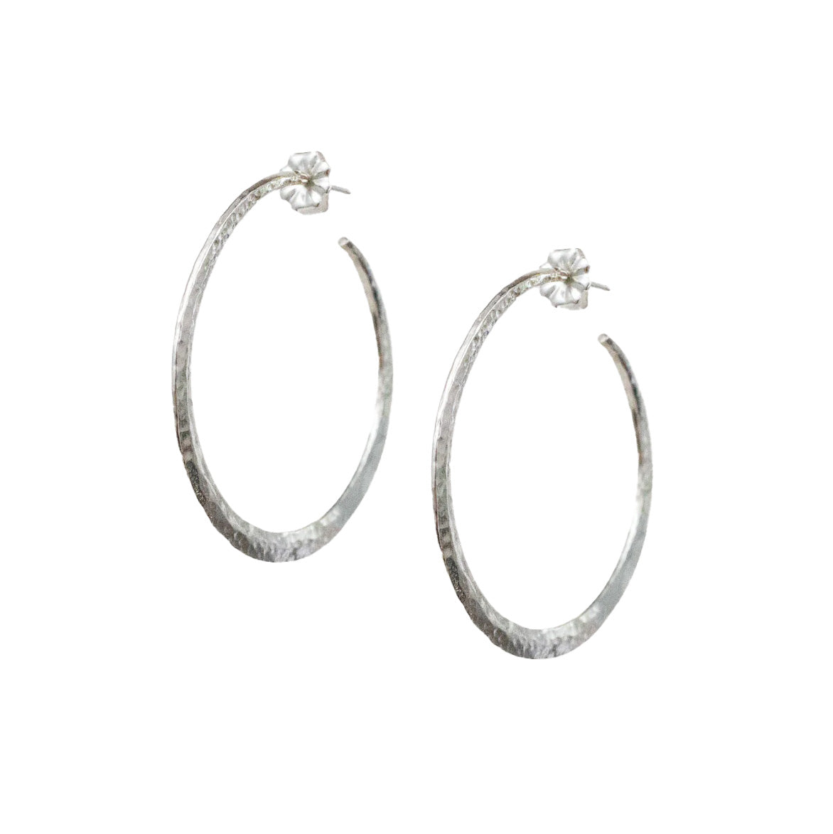 Amaya Hammered Sterling Silver Hoop