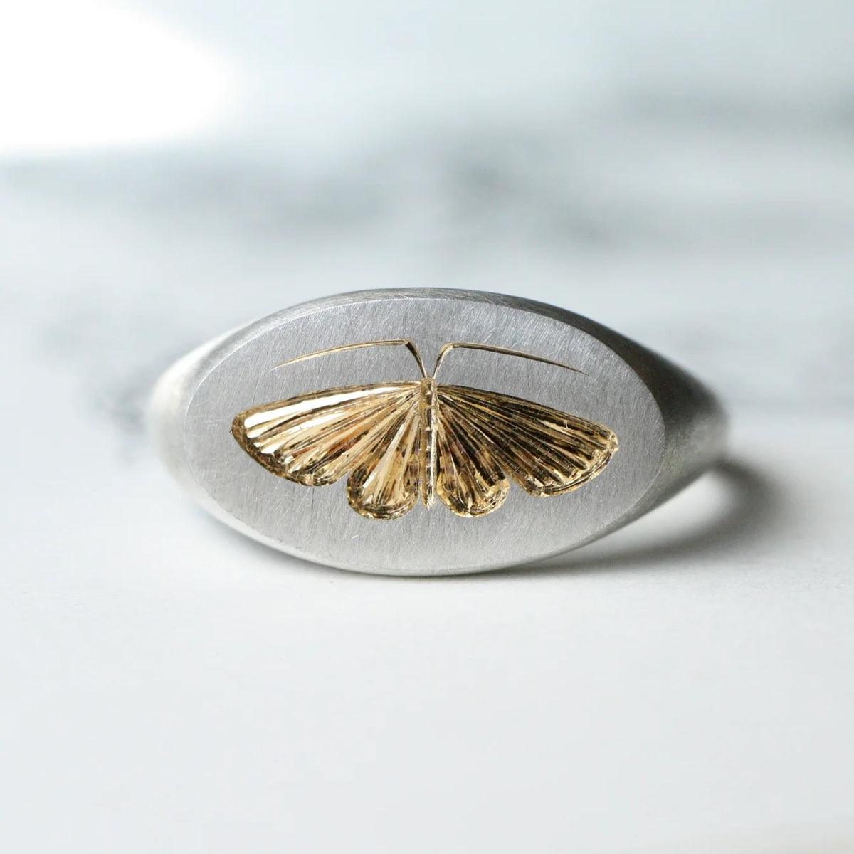 Moth Signet Ring