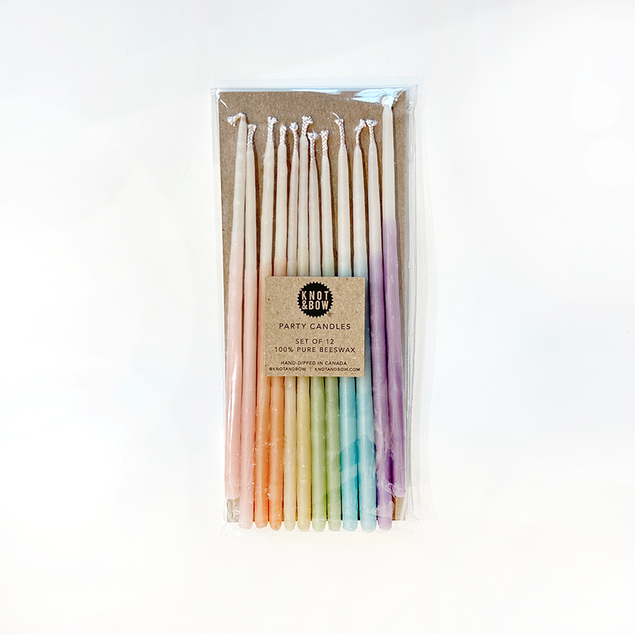 Tall Rainbow Beeswax Candles