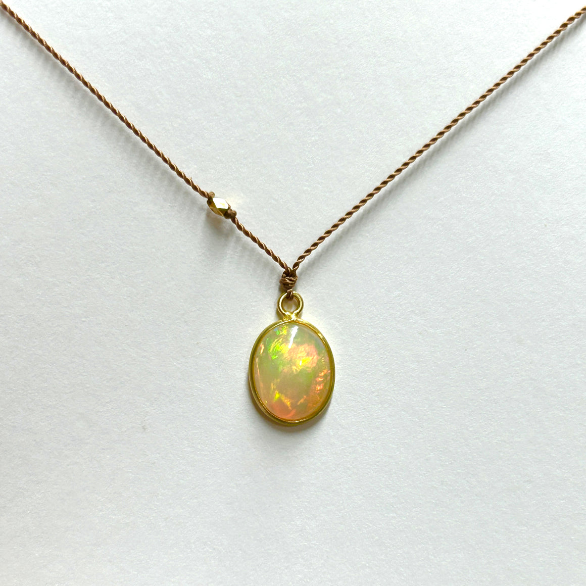 Opal + 18k Bezel Necklace